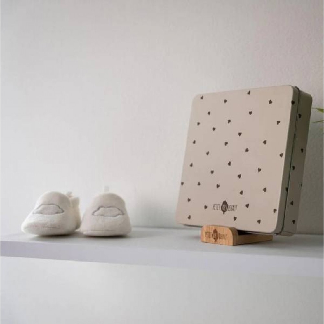 Petit ARTichaut Правоъгълна Метална Кутия за Бебешки Отпечатък със Стойка Pretty Hearts