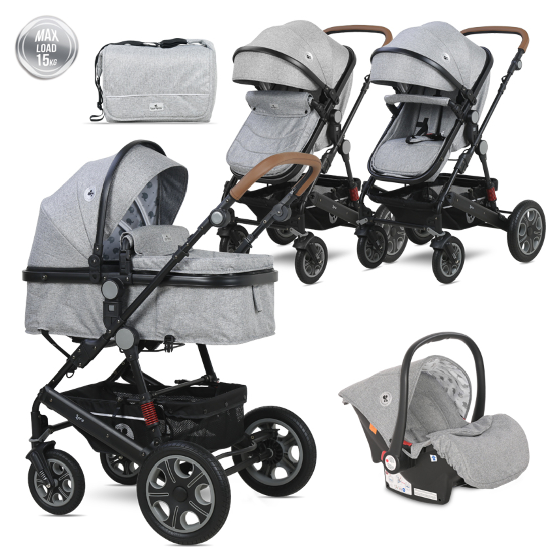 Д.КОЛИЧКА LORA SET COOL GREY ELEPHANTS