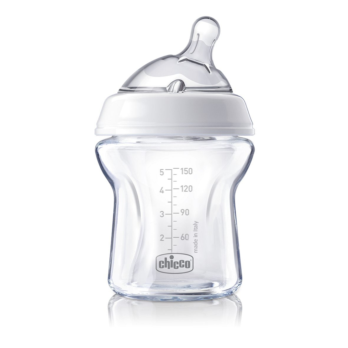 CHICCO Стъклено шише Natural Feeling 0м+ 150 мл.