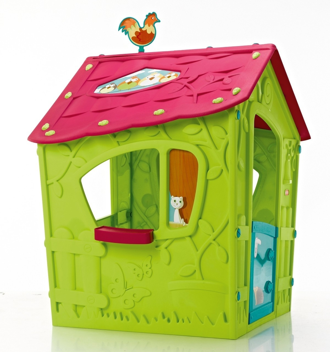  Пластмасова къща за игра Keter Magic Playhouse, Зелена/Синя/Розова 