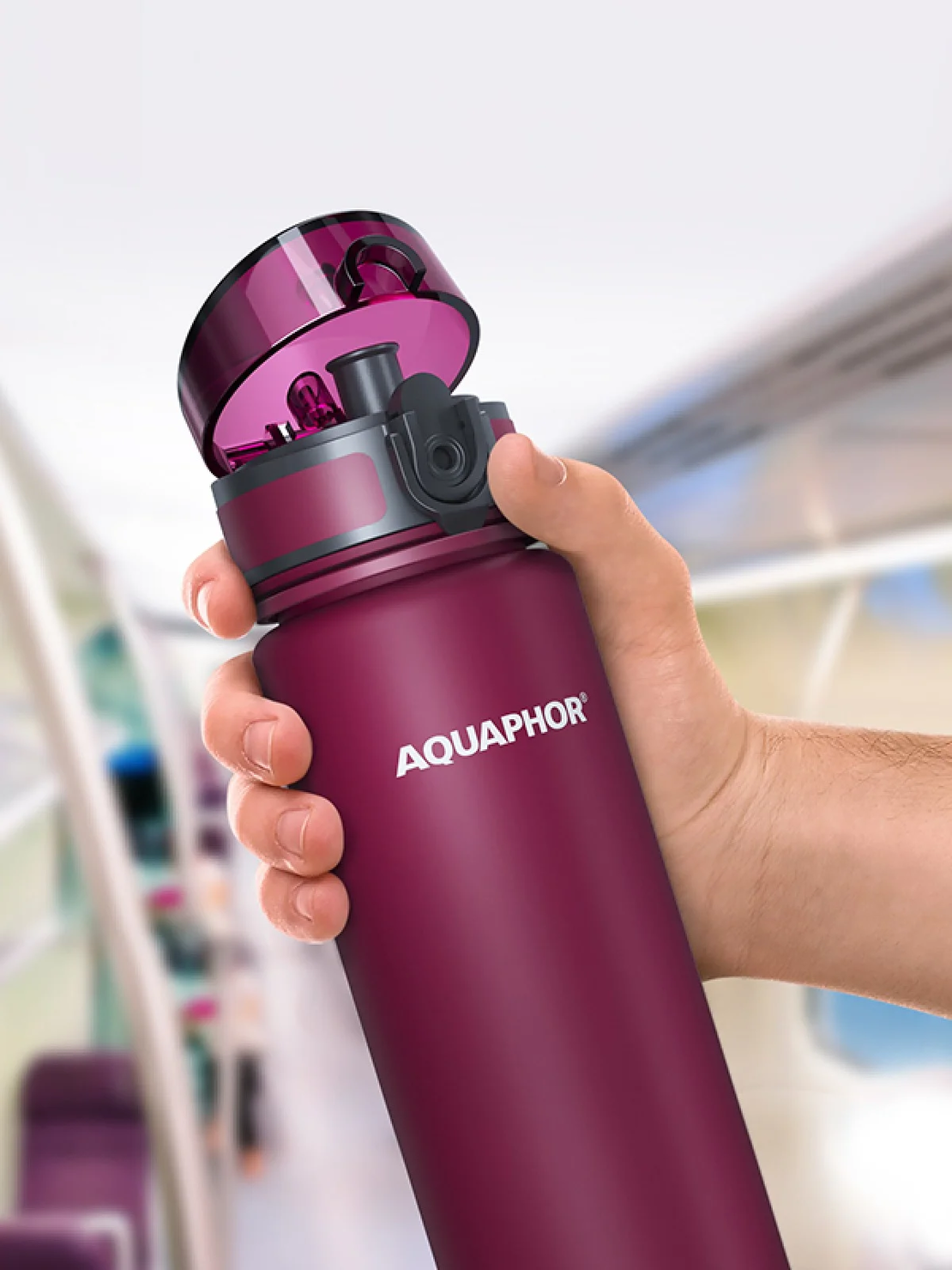 AQUAPHOR City Бутилка Филтрираща Вишнева 500мл
