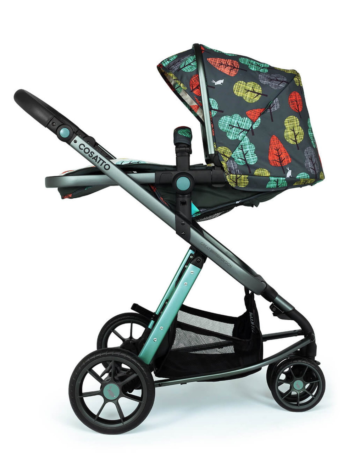 Комплект количка Cosatto Giggle 3 Hare wood 5в1, i-Size база и чувалче за крака