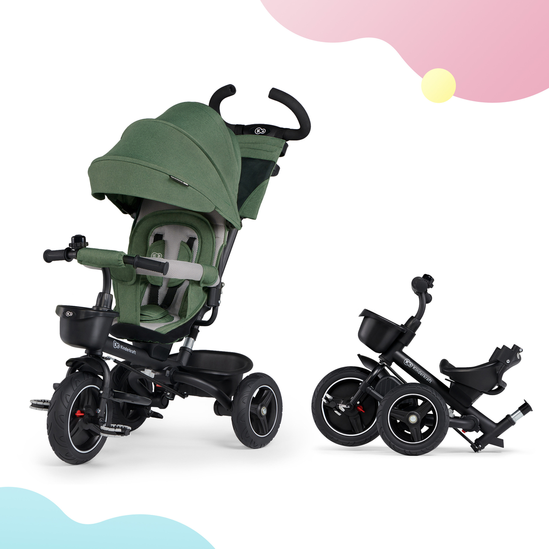  Триколка Kinderkraft SPINSTEP, зелена 