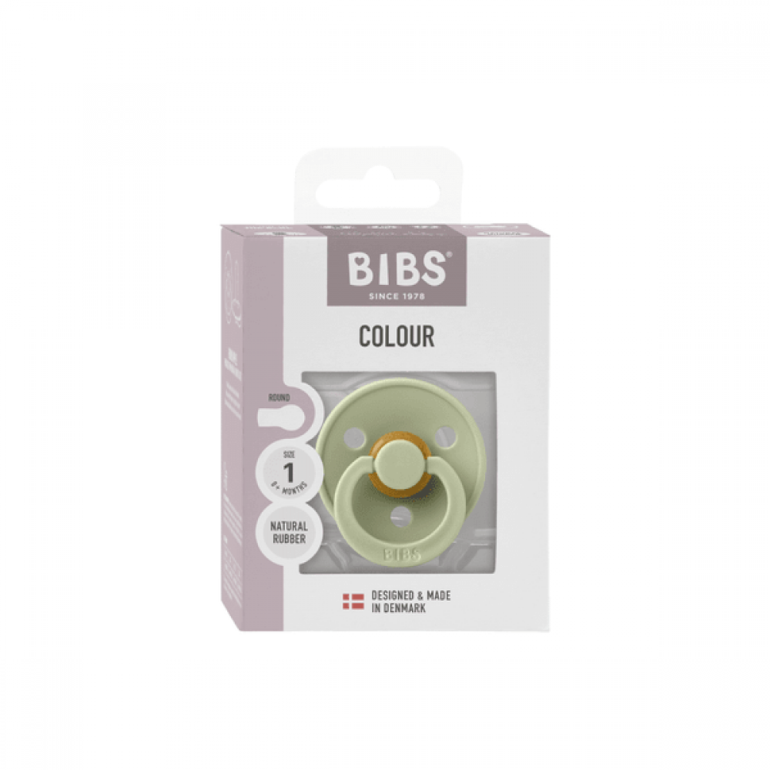 BIBS Colour Залъгалка от Каучук 1 брой цвят Sage от 0-6 месеца
