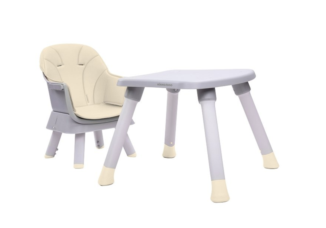 KikkaBoo Стол за хранене 6 в 1 EAT N PLAY BEIGE