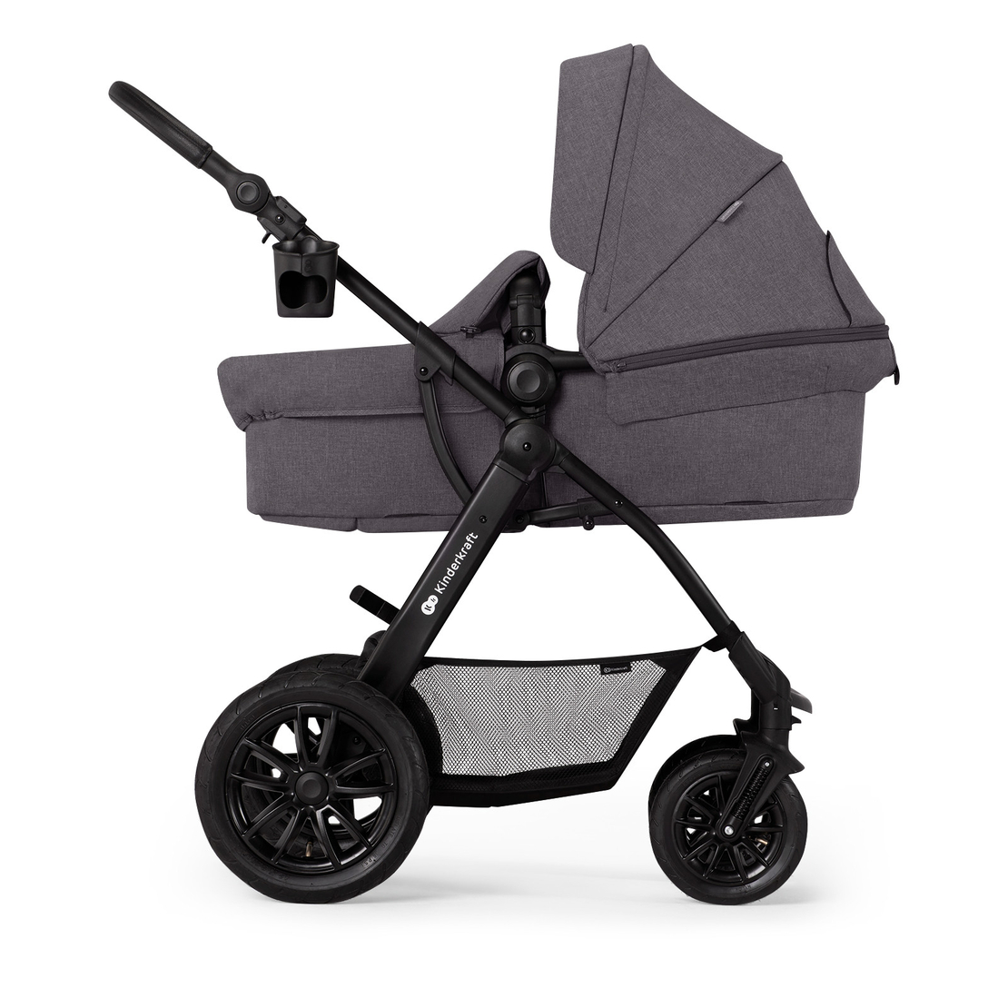 Количка KinderKraft Xmoov 2023, 3в1, Тъмно сива