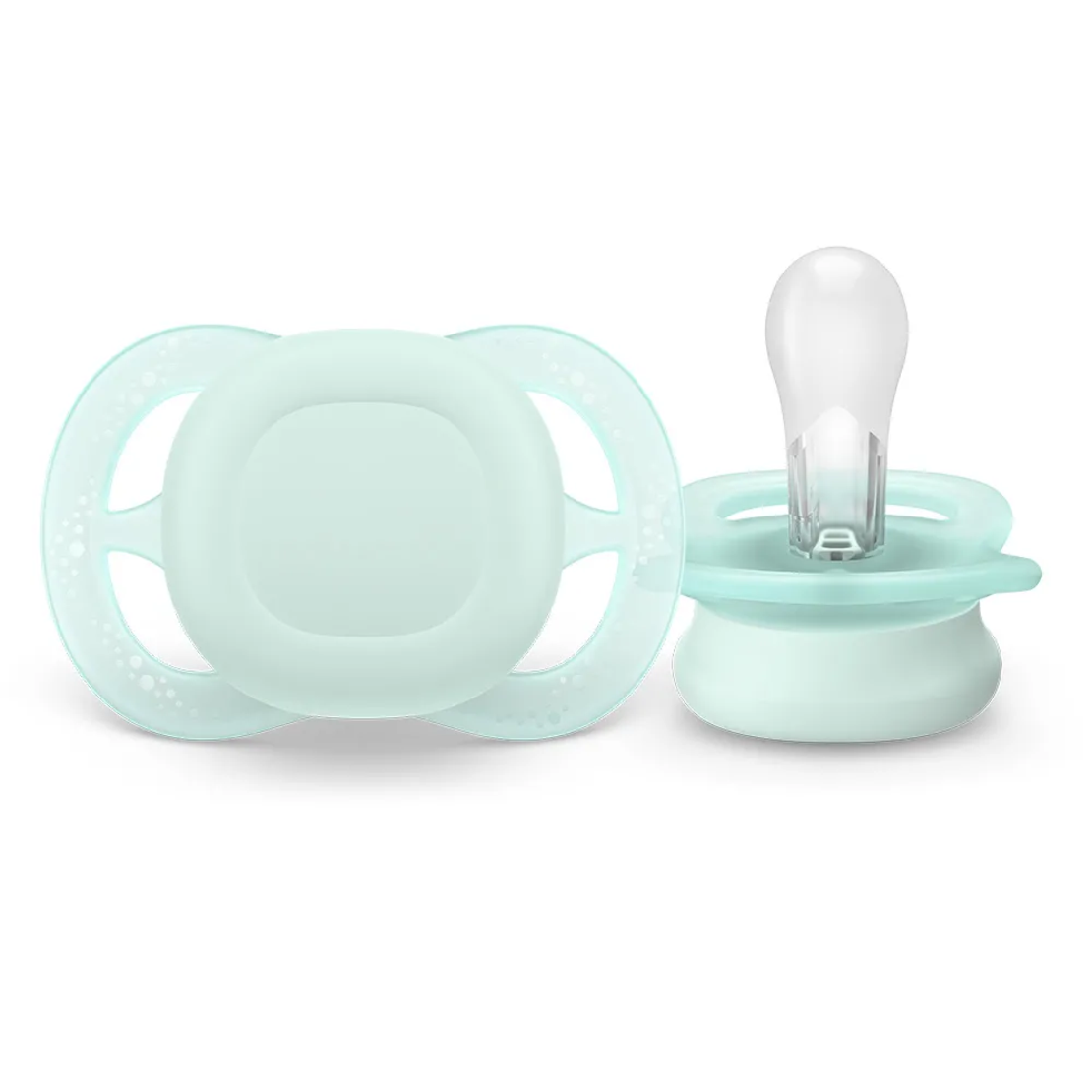 Philips AVENT SCF075/12 Комплект от 2 Броя Ортодонтски Силиконови Залъгалки Пастелни Цветове Ultra Start 0-2м+ в Кутия за Стерилизиране