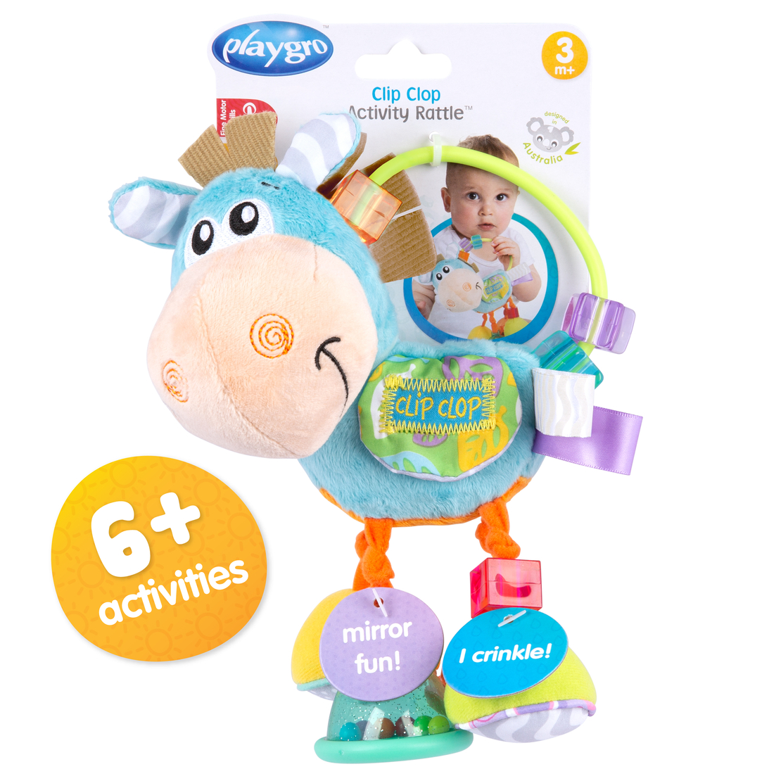 PLAYGRO ДРЪНКАЛКА КОНЧЕ ХОП ТРОП ЦВЯТ СИН  3М+