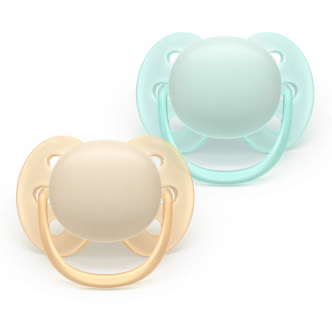 Philips AVENT SCF091/40 Комплект 2 Броя Ортодонтични Силиконови Залъгалки Ultra Soft 0-6м+ в Кутия за Стерилизиране
