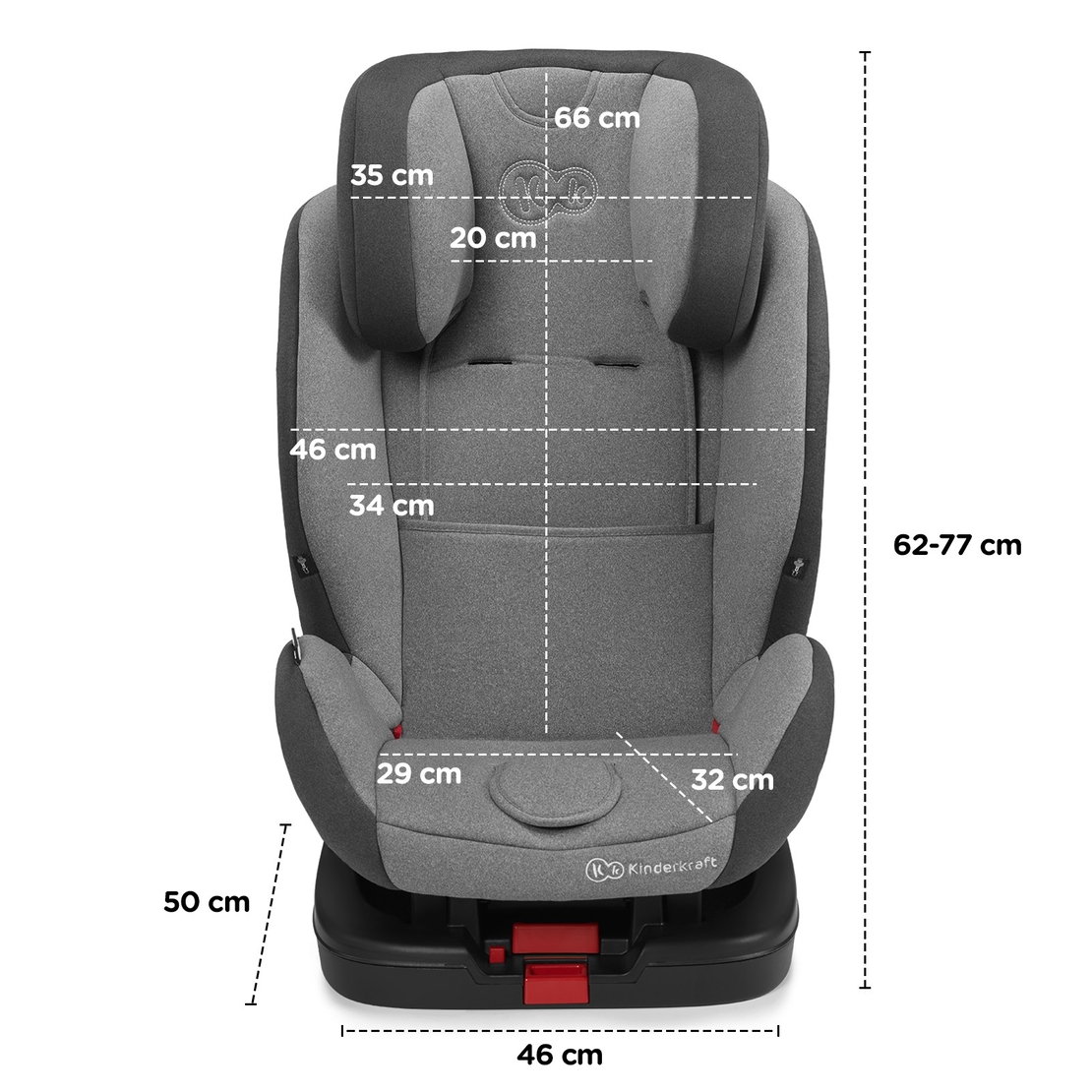  Столче за кола KinderKraft Vado, IsoFix, 0 - 25 kg, Сиво 