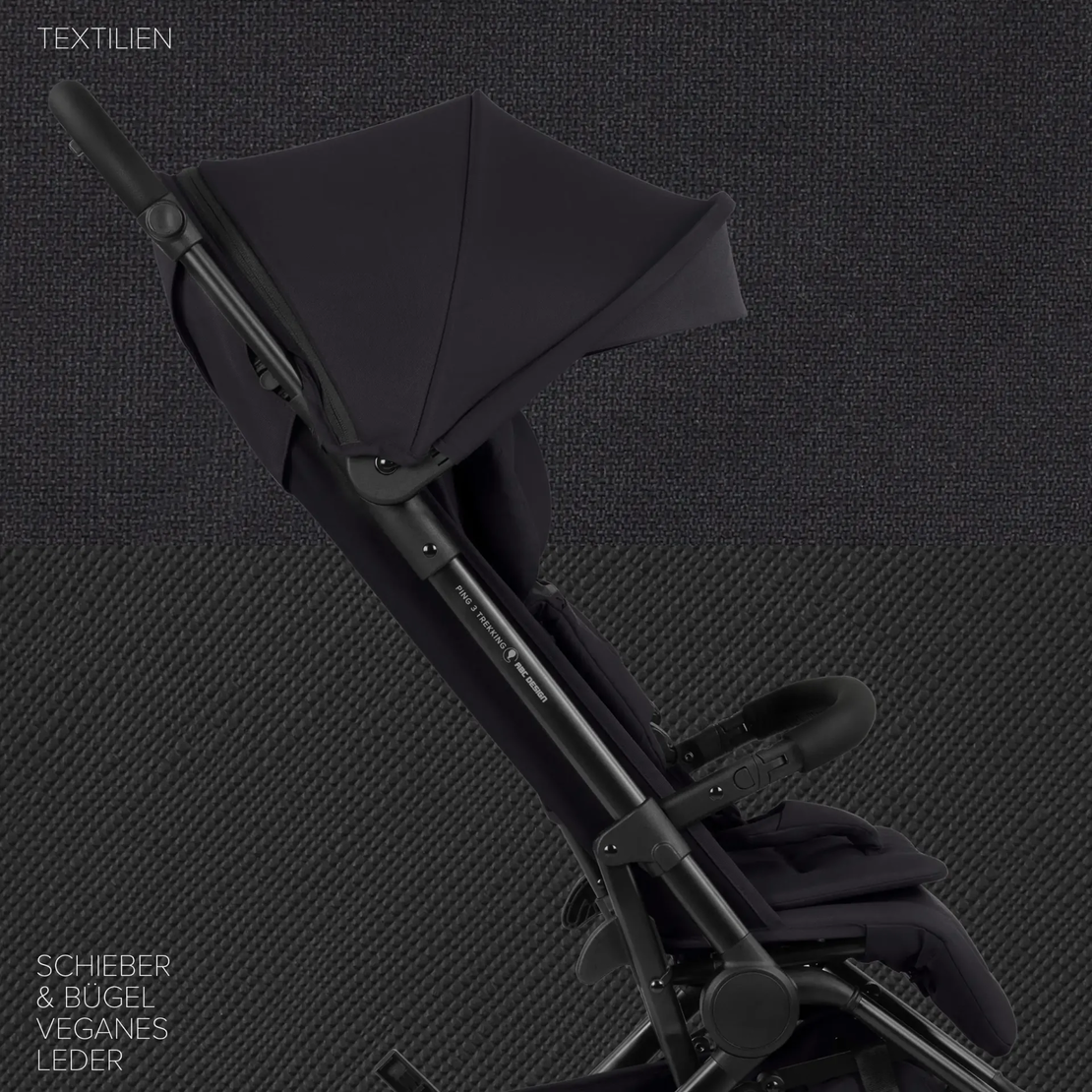 ABC Design Ping 3 Travel Trekking Coal Комбинирана Детска Количка 2 в 1