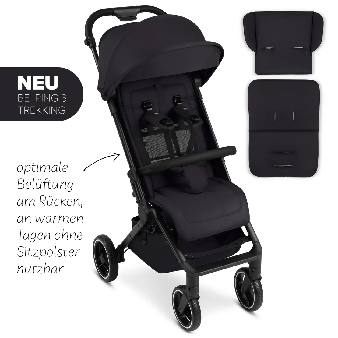 ABC Design Ping 3 Travel Trekking Coal Комбинирана Детска Количка 2 в 1