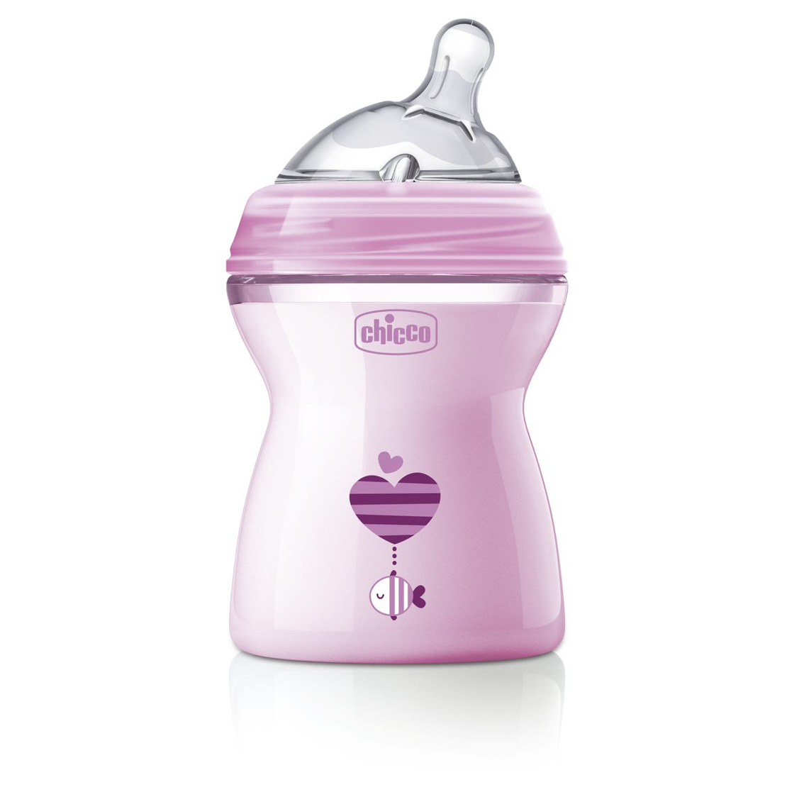 CHICCO Шише Natural Feeling РР 2м+ 250 мл. за момиче