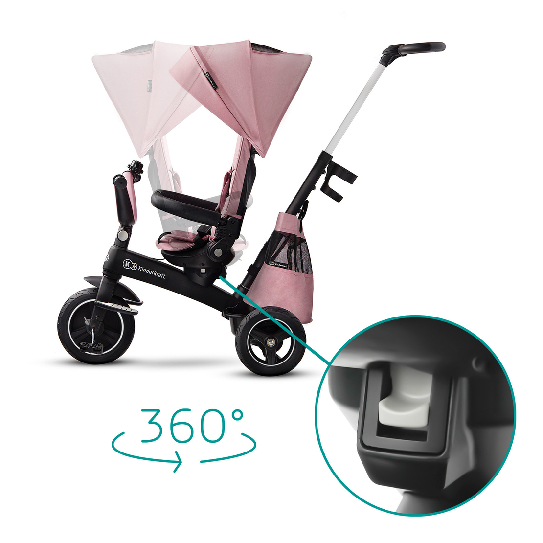  Триколка KinderKraft EASYTWIST, Розова 
