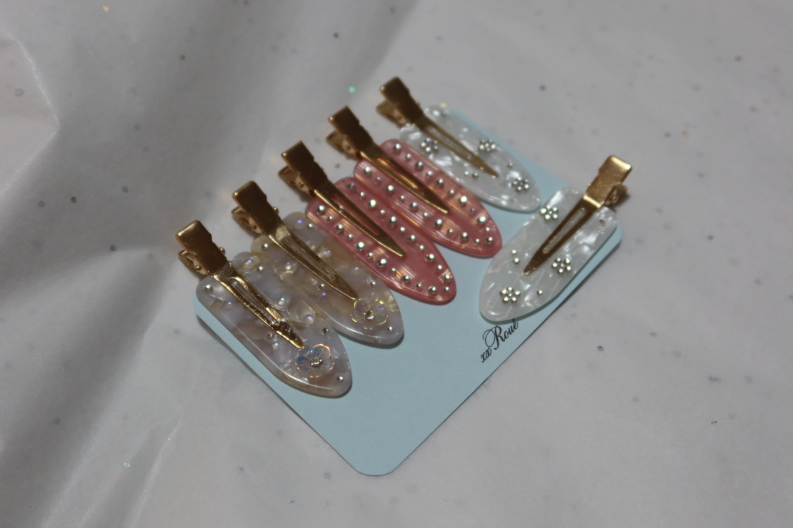 CUSTOM PUFF ROSE HAIR PINS
