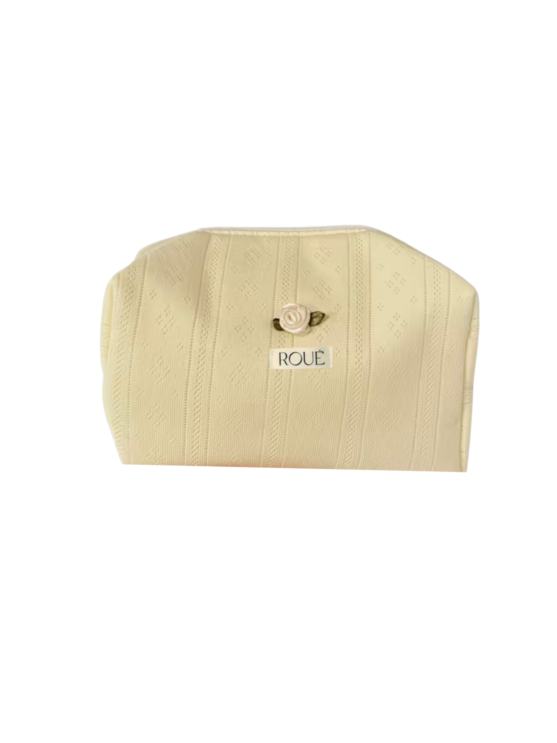 SMALL BUTTERCREAM POINTELLE TOILETRY BAG