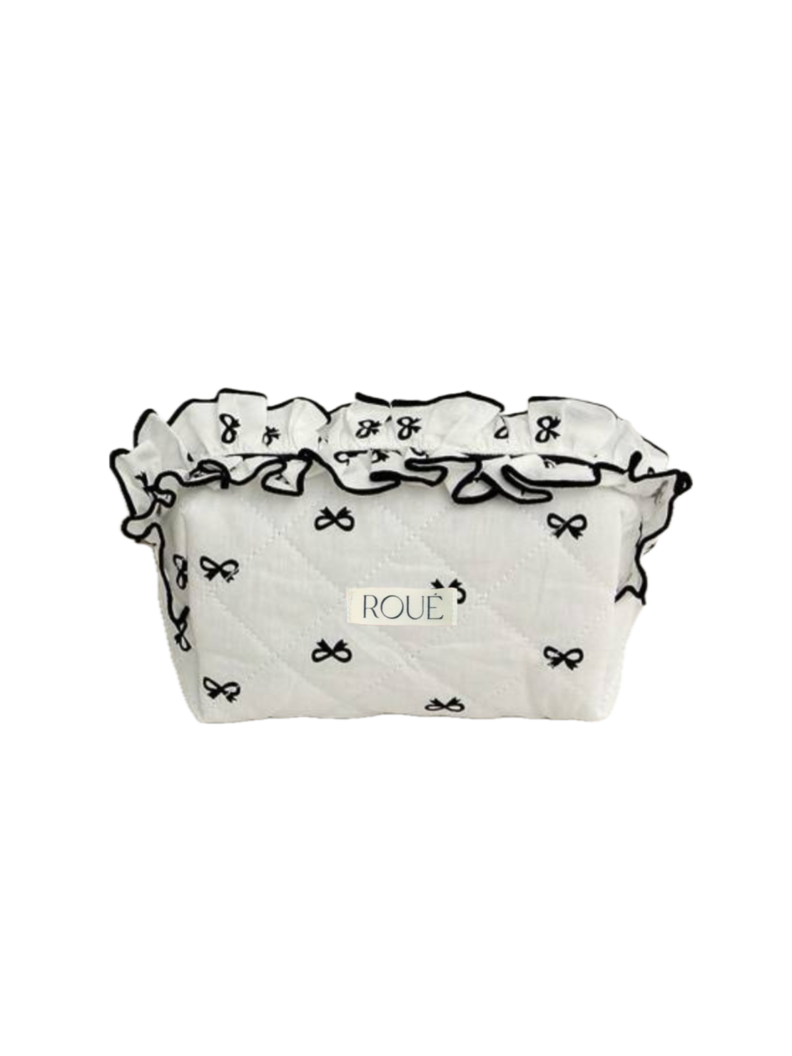 CUSTOM SMALL RUFFLES RUBAN NOIR TOILETRY BAG