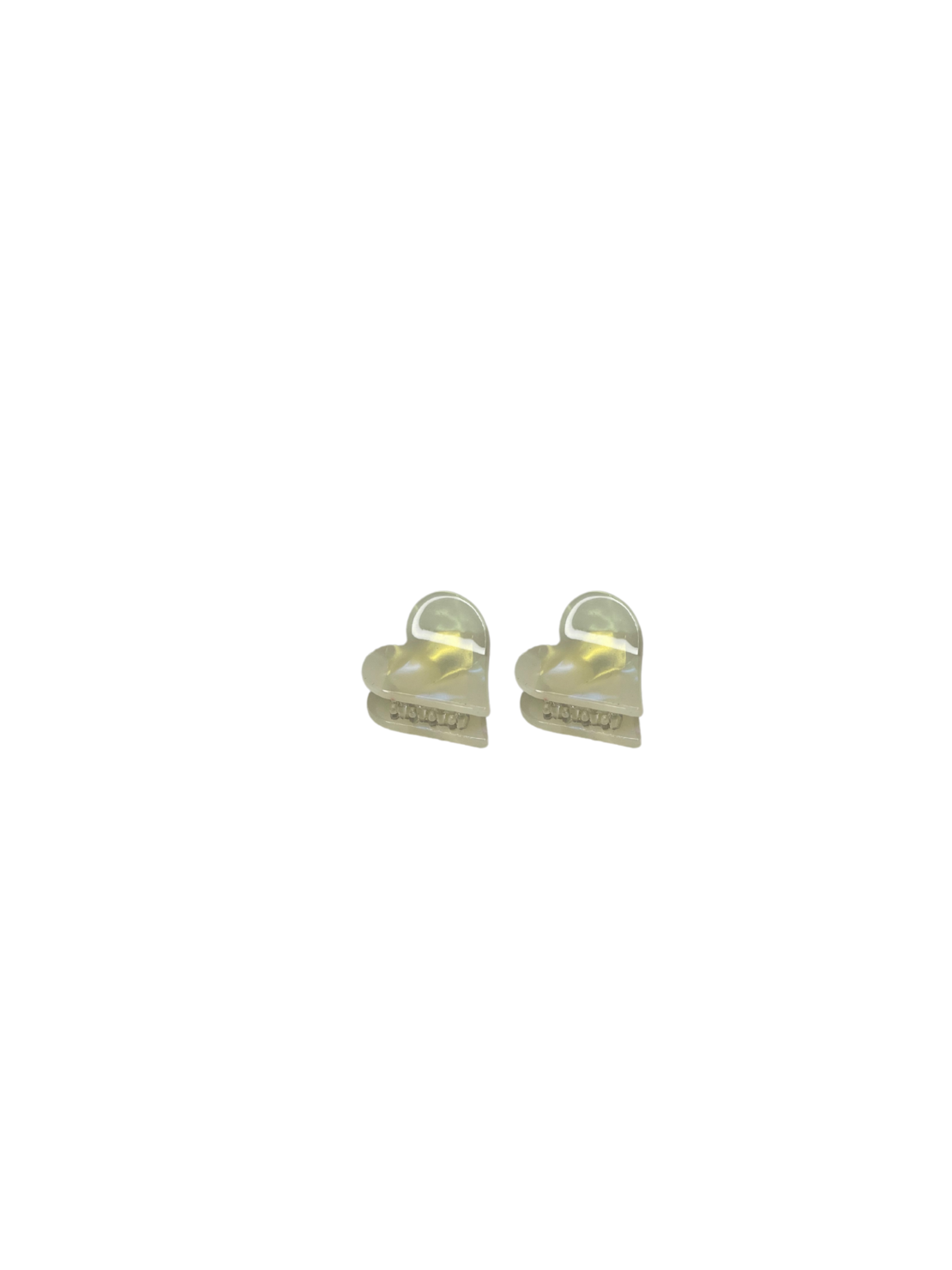 CUSTOM HEART MINI CLIP SET IN OFF-WHITE