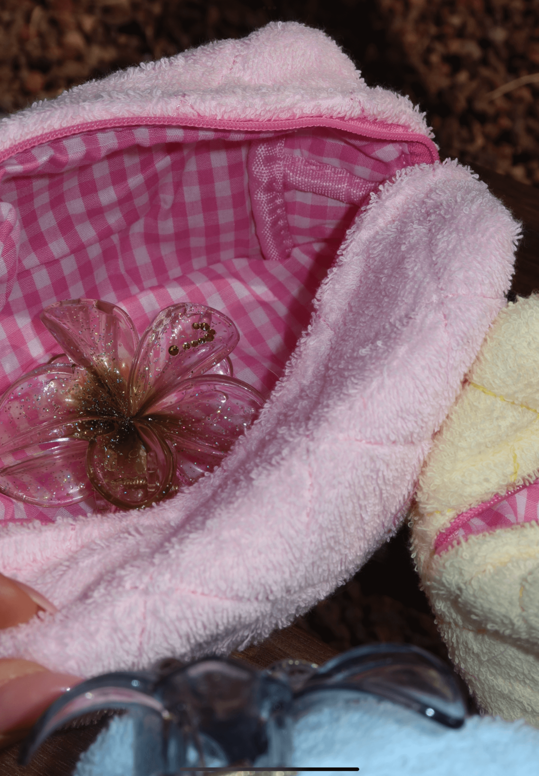 SMALL WATERMELON SHERBET TOWEL TOILETRY BAG