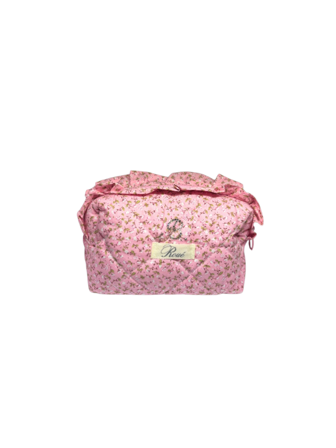 CUSTOM SMALL RUFFLES FLEUR DE COEUR TOILETRY BAG