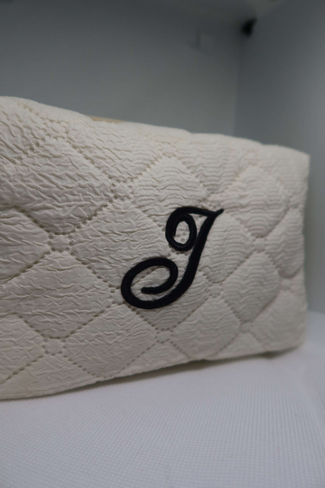 CUSTOM SMALL MONOGRAM ÉCRU TOILETRY BAG