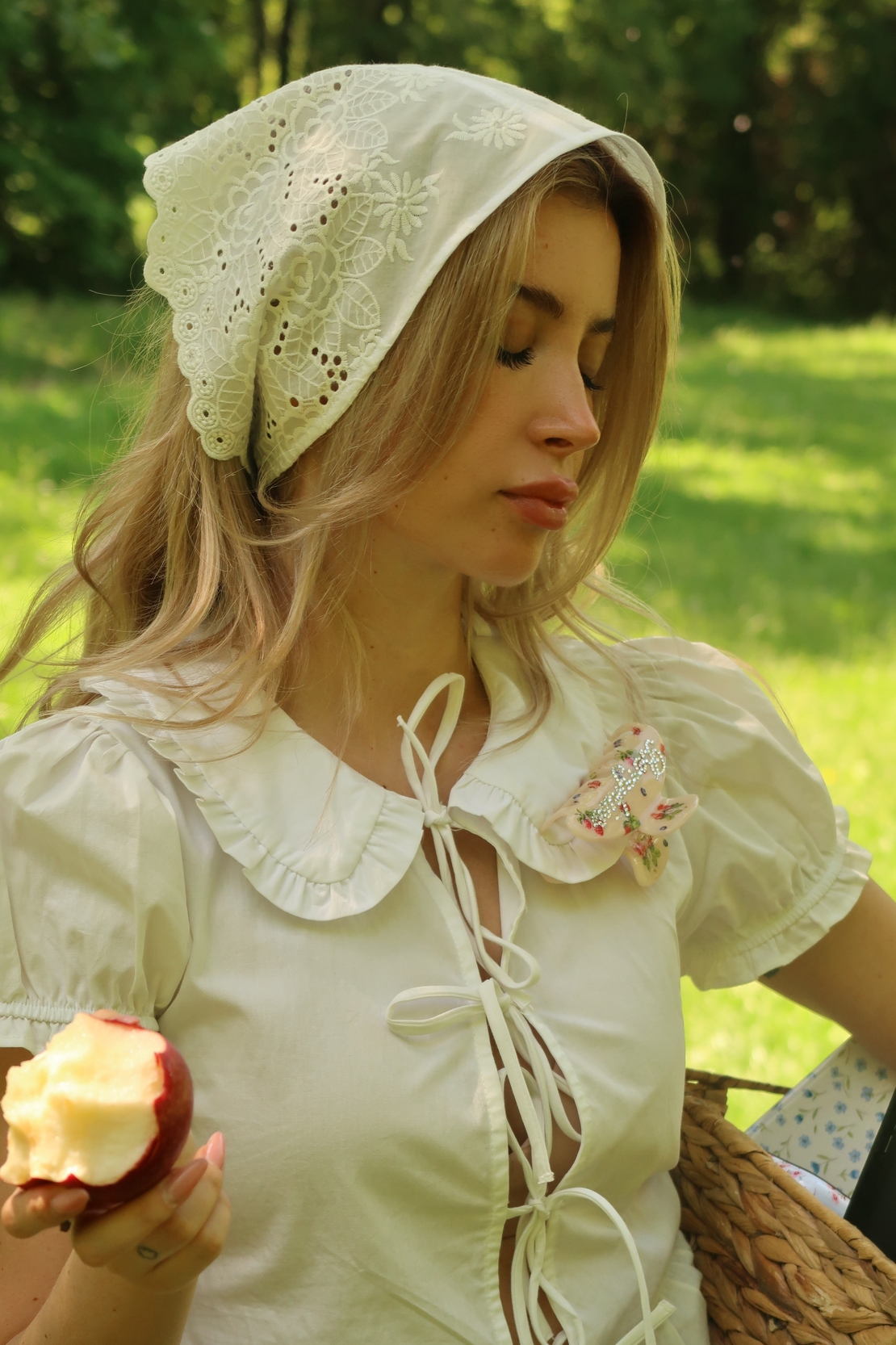 HANDMADE ROSE VEIL ROUÉ HEADSCARF
