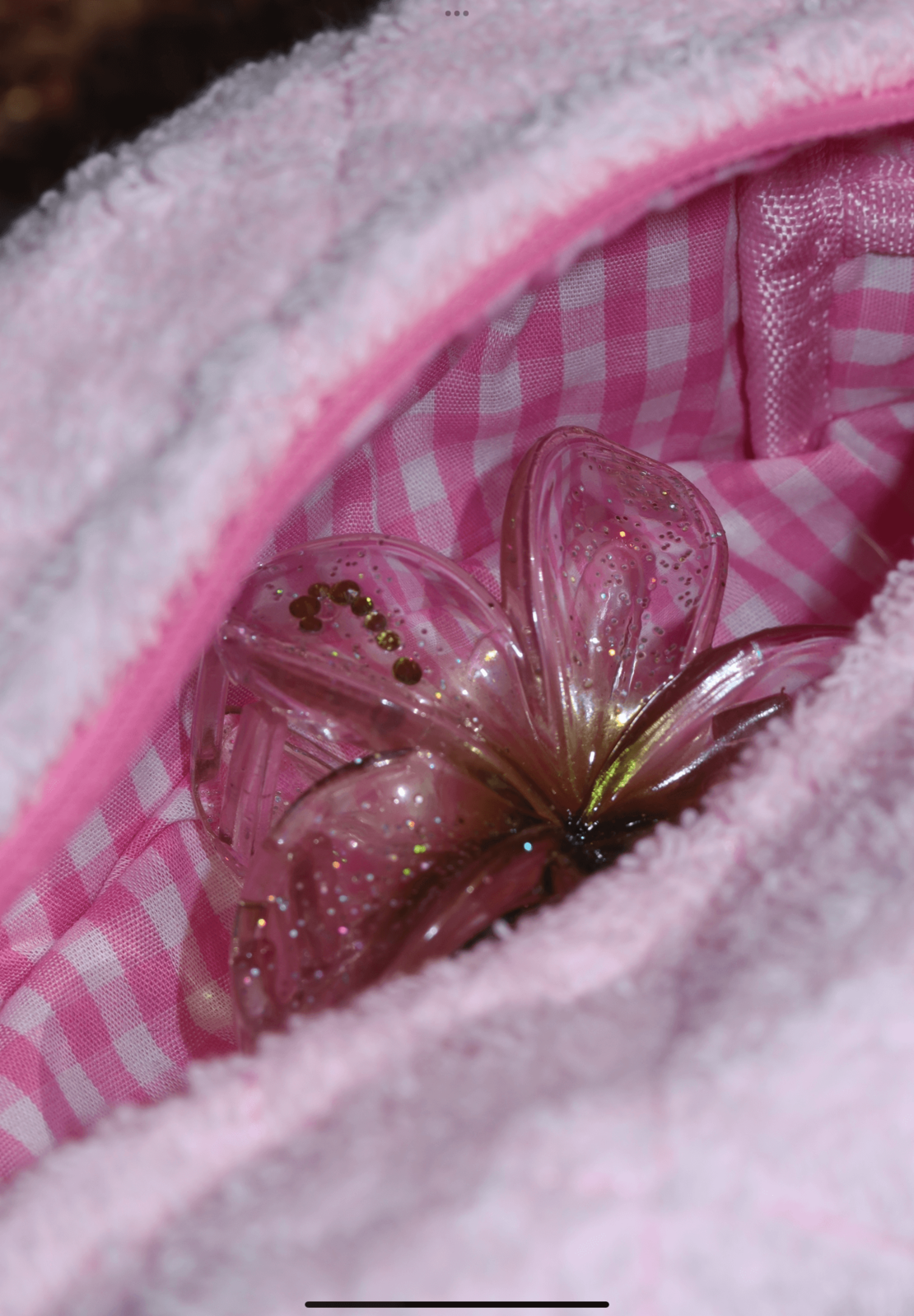 SMALL PEACH FUZZ TOWEL TOILETRY BAG