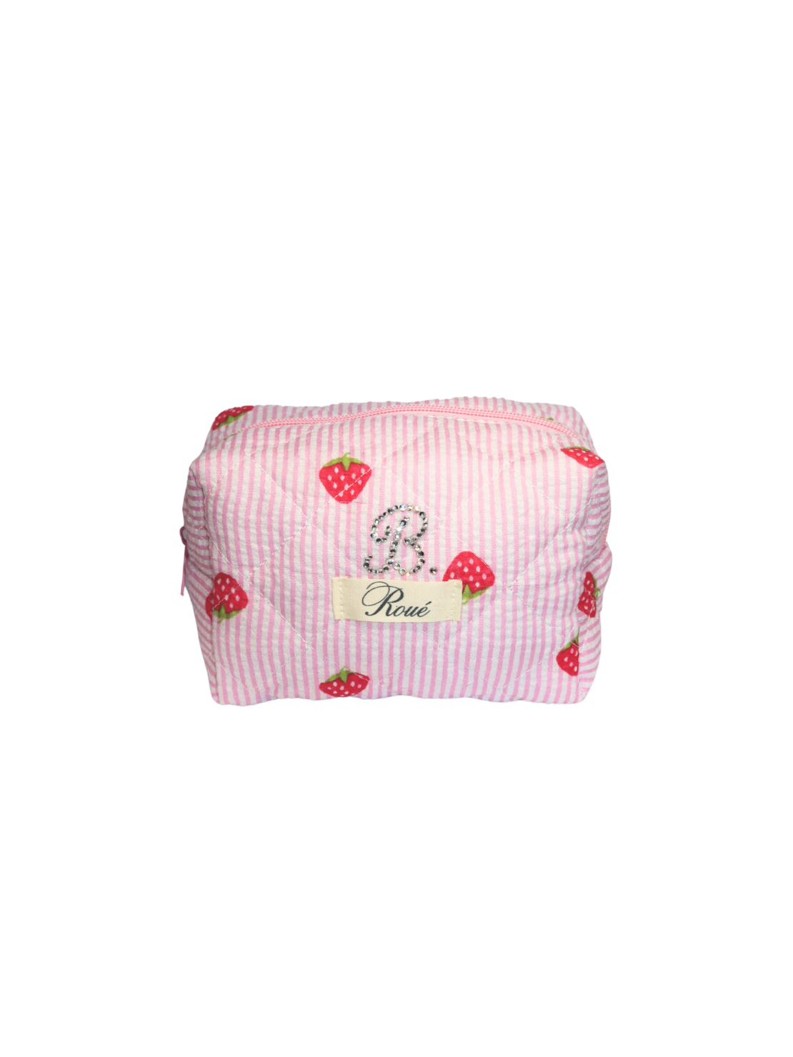 CUSTOM SMALL STRAWBERRY SADDLEBAG TOILETRY BAG