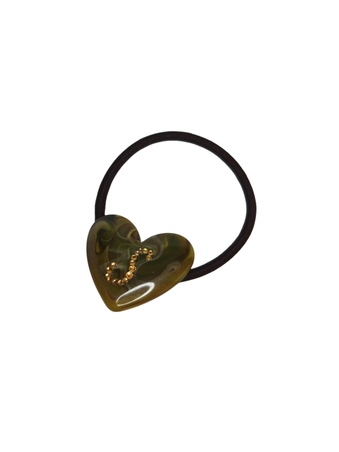 CUSTOM HEART HAIR TIE AVEC SAUGE