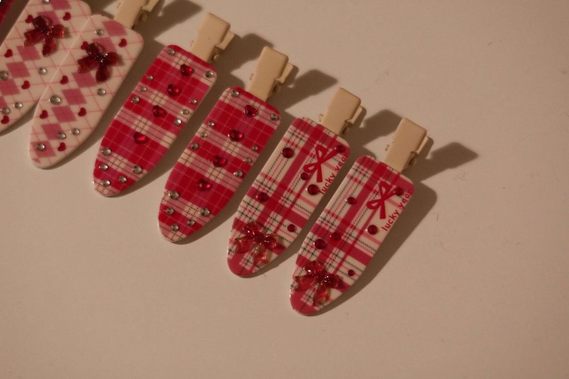 CUSTOM CRANBERRY TARTAN HAIR PINS