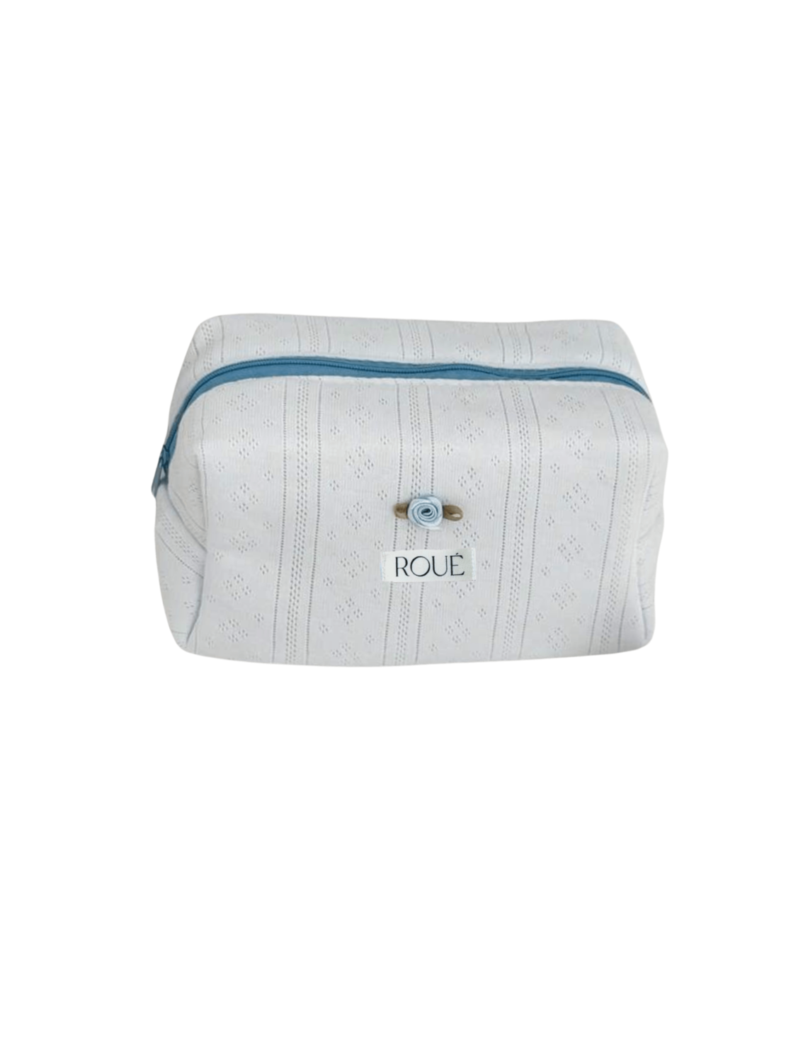 SMALL POWDER BLUE POINTELLE TOILETRY BAG