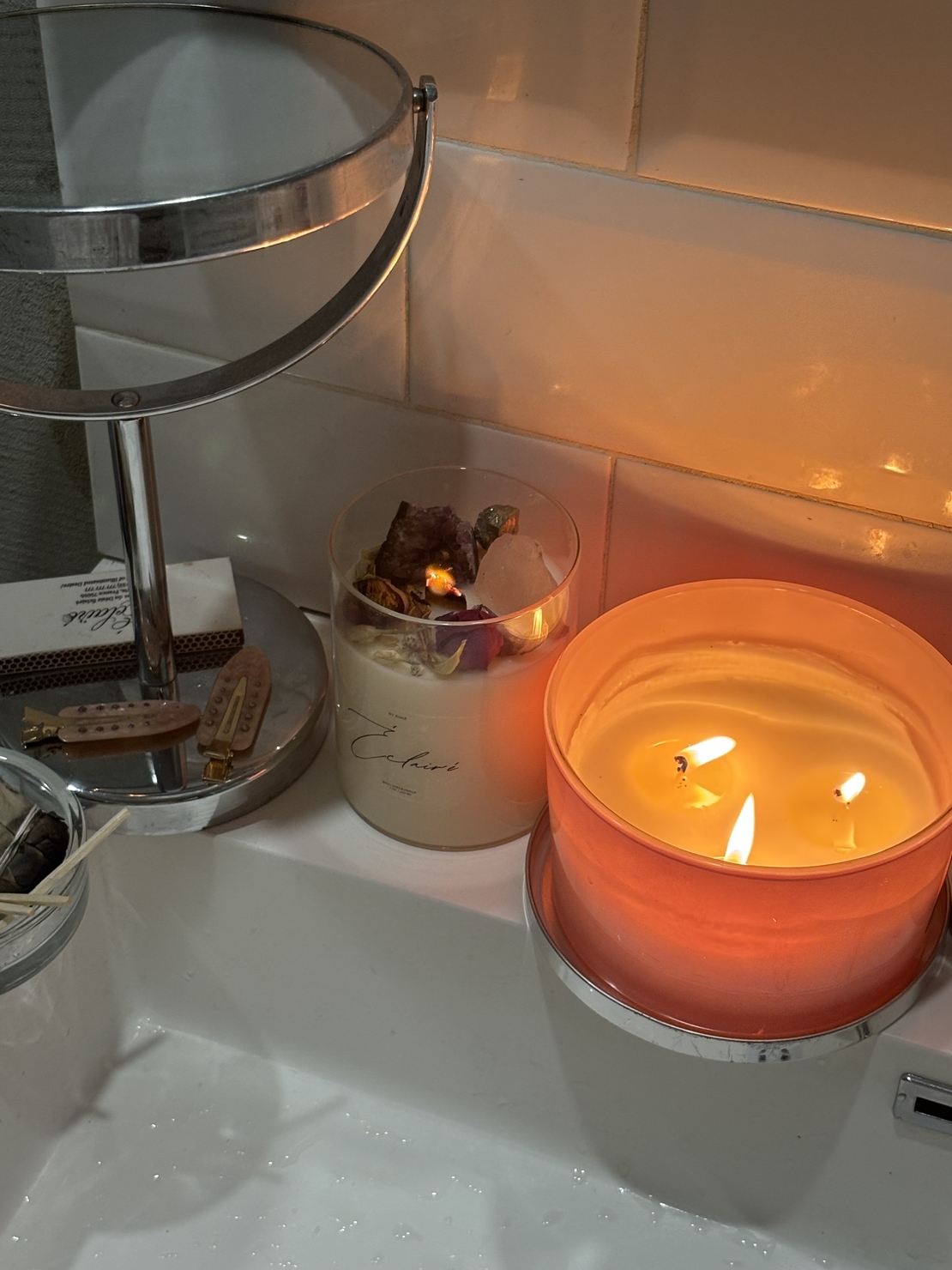 The SORTILÉGE de ROSE BIG CRYSTAL candle