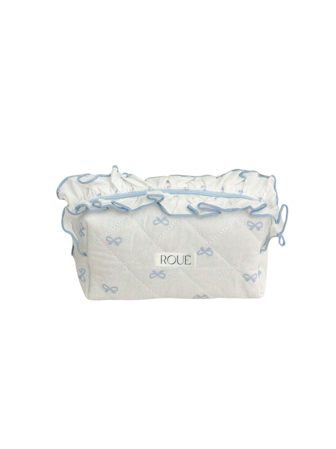CUSTOM SMALL RUFFLES RUBAN BLEU TOILETRY BAG