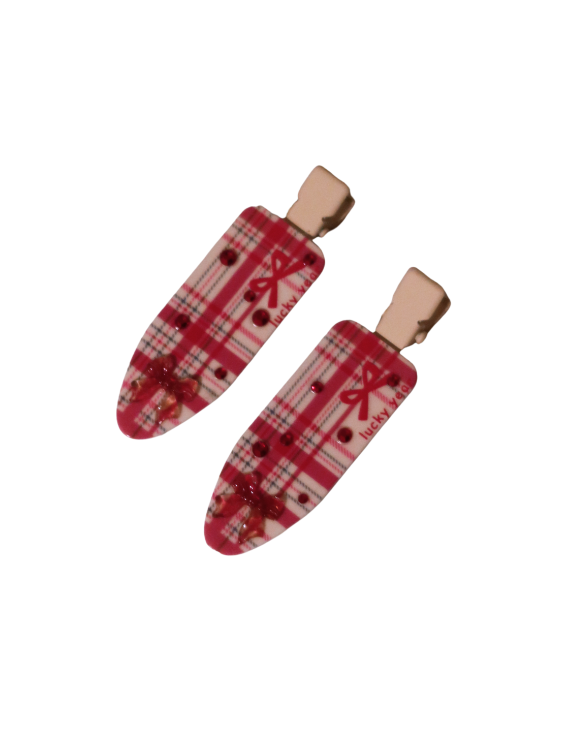 CUSTOM CRANBERRY TARTAN HAIR PINS