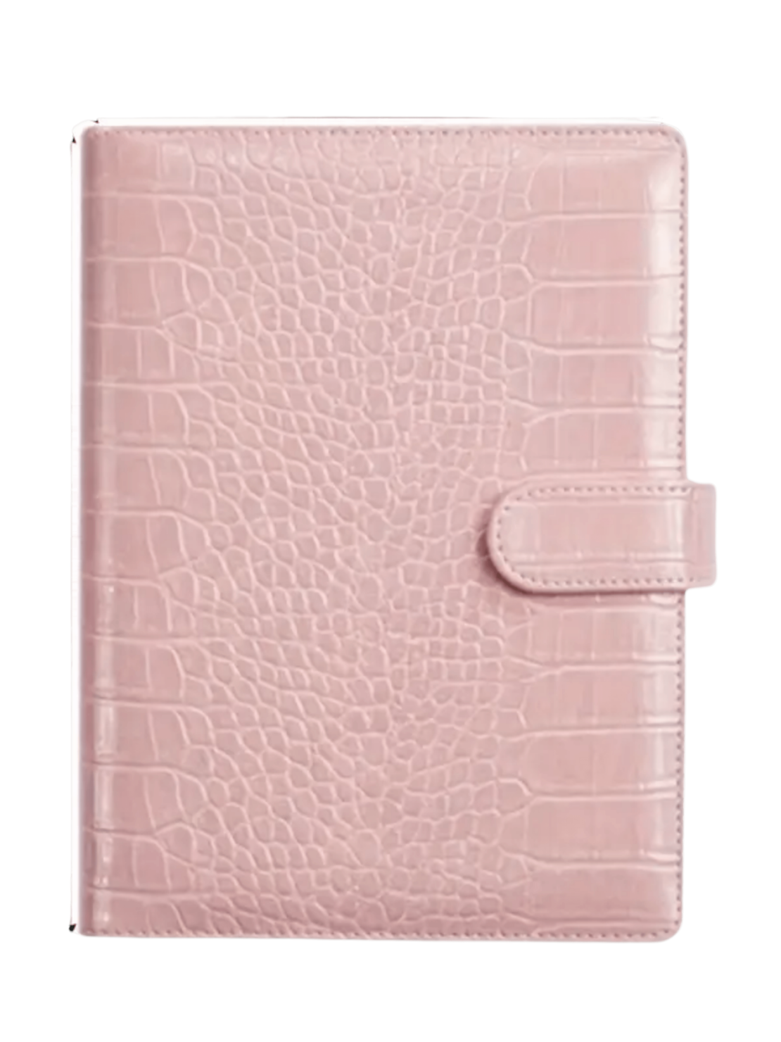 CUSTOM CROCO LEATHER PLANNER IN THE LEXINGTON MARSHMALLOW MILK