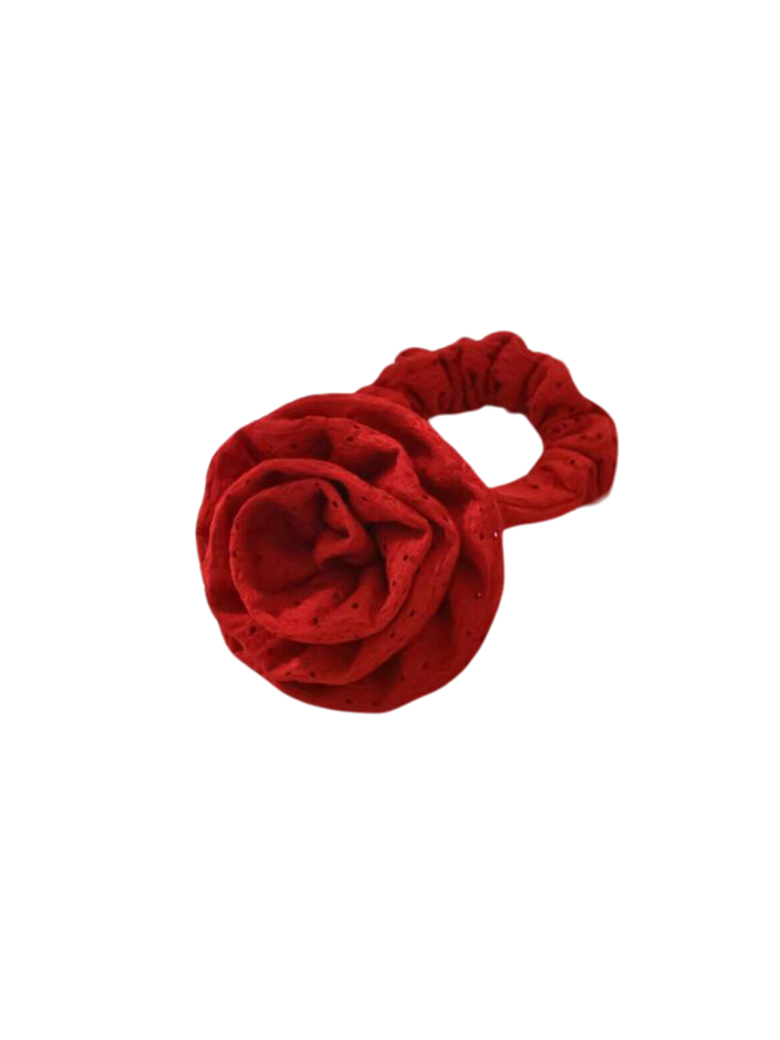 Rosette Scrunchie in CHERRY KISS
