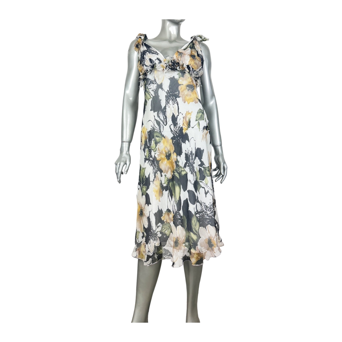 Sonia Fortuna floral print silk dress (L)