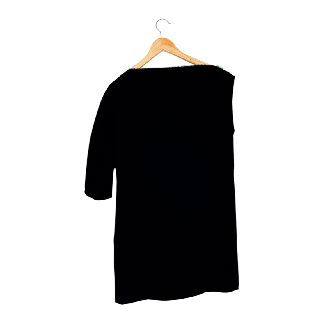 Alexander McQueen Black Zip Boat Neck Midi Dress (IT40/M)