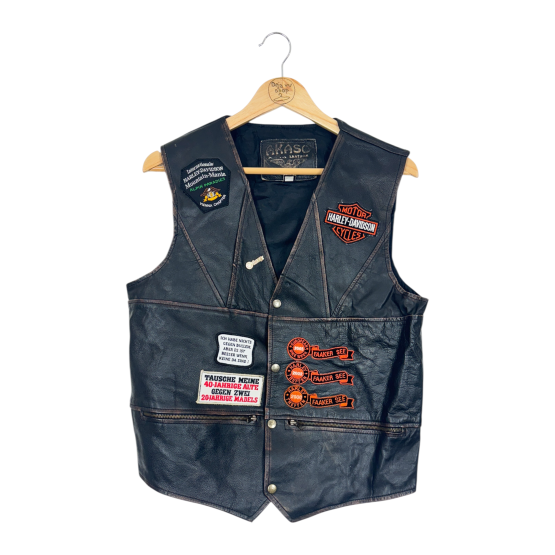 Akaso Leather Biker Vest (M)