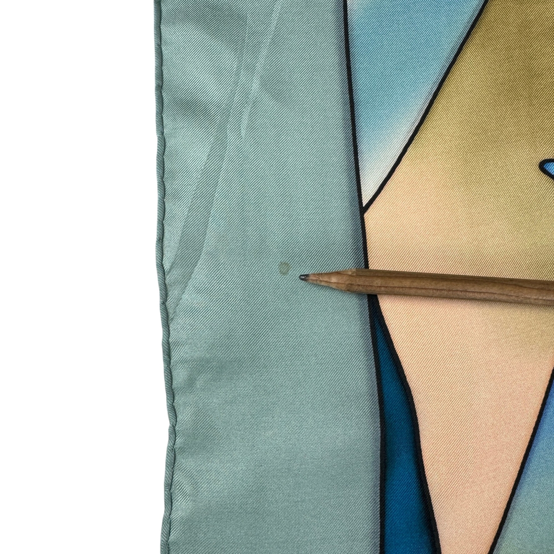 Hand-pleated silk print scarf