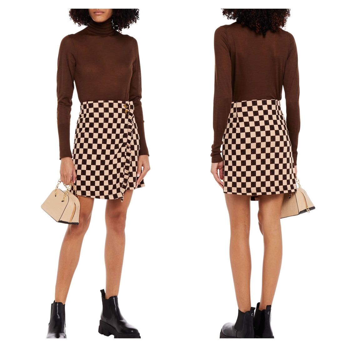Baum und Pferdgarten Jelena checked mini wrap skirt (S)