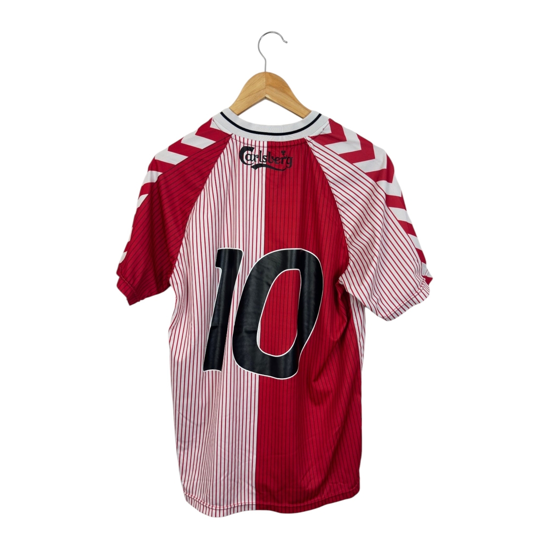 Hummel Denmark 1986 Home #10 Football Shirt (M)