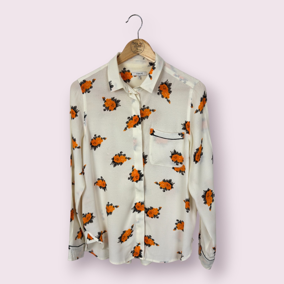 Ganni Rosemont Floral принт риза (38)