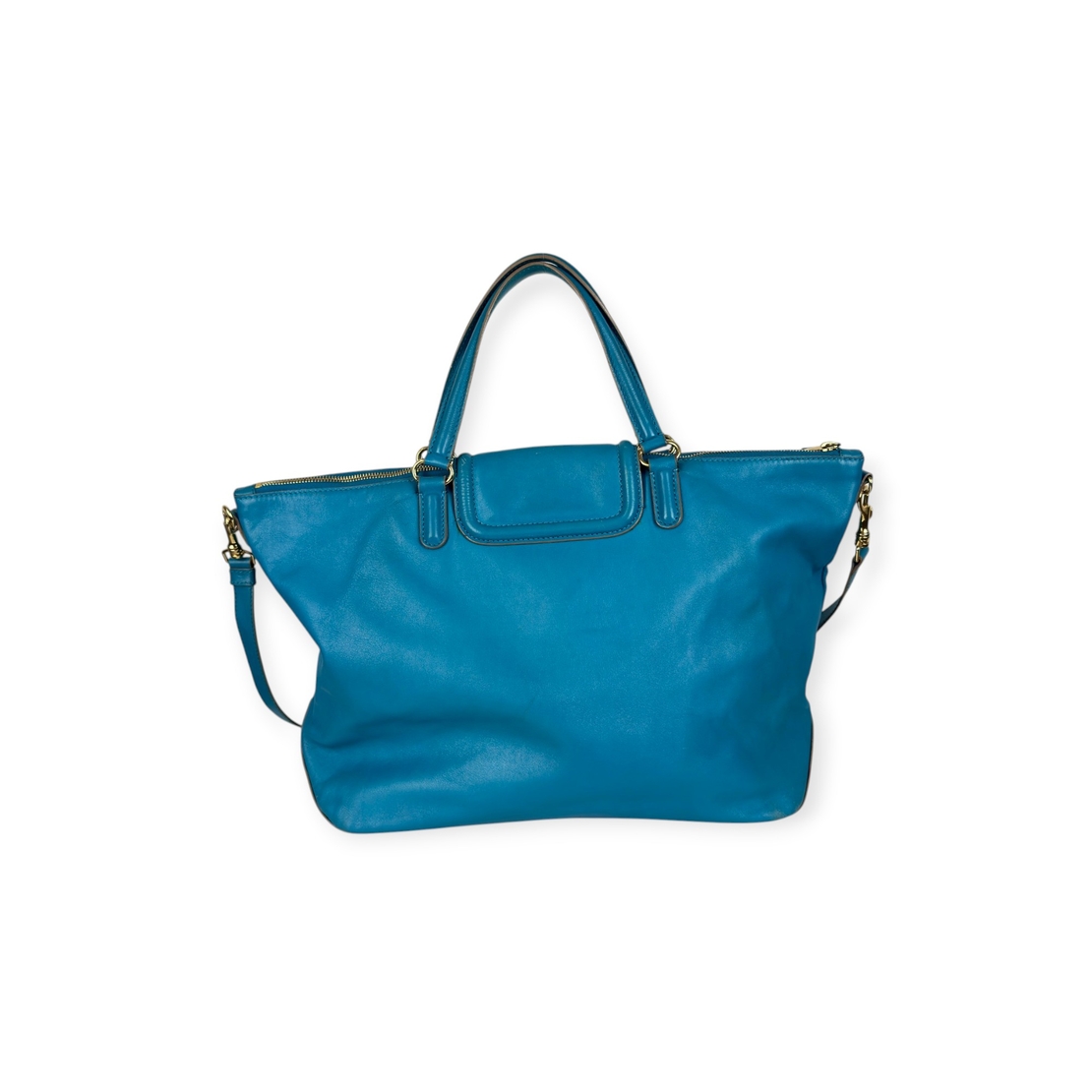 Escada Blue Leather Tote / Shoulder Bag