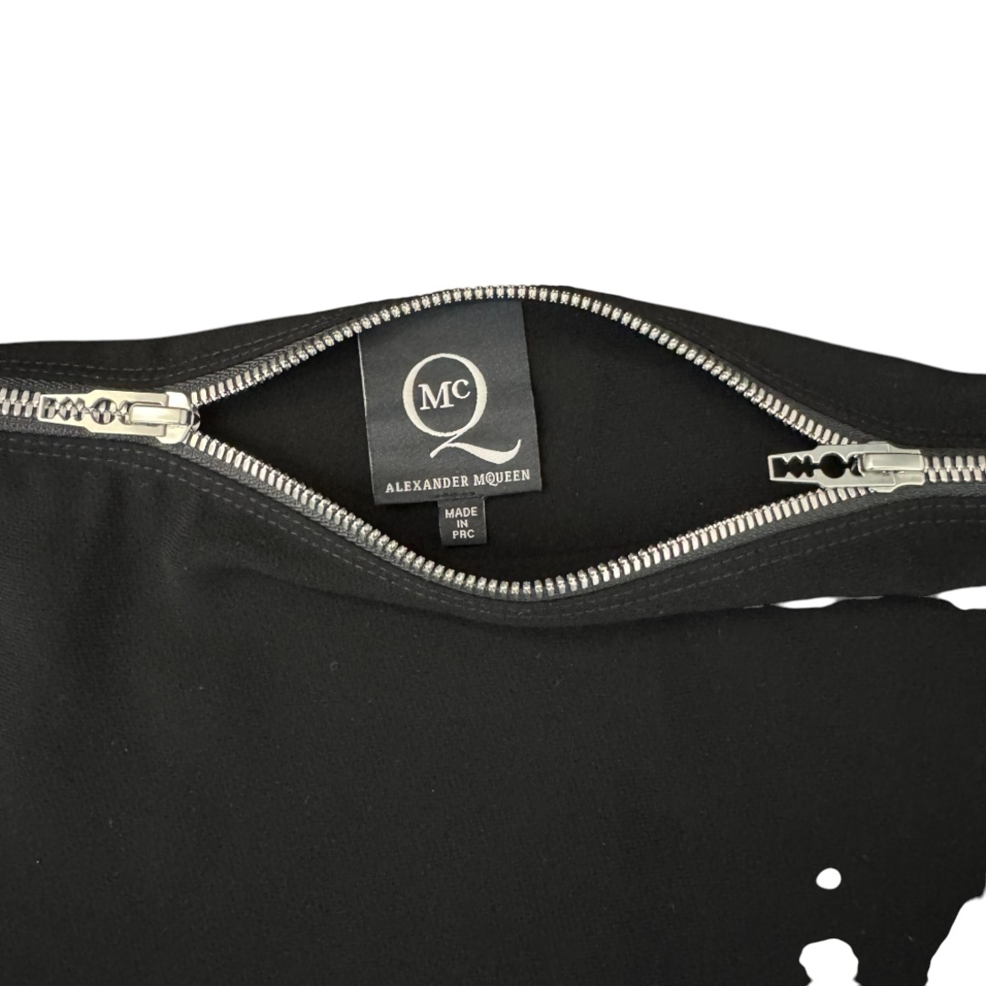 Alexander McQueen Black Zip Boat Neck Midi Dress (IT40/M)