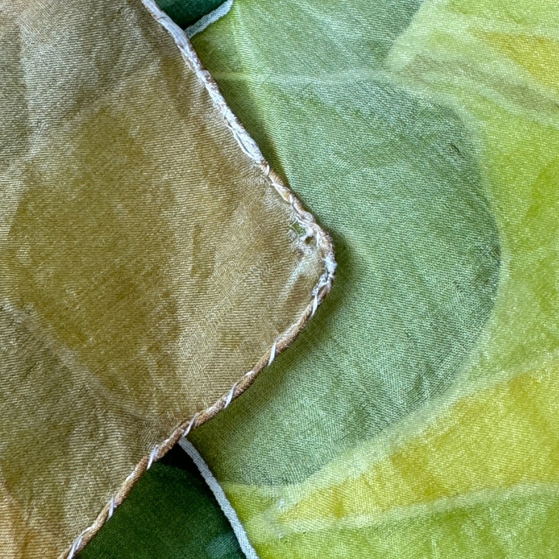 Hand-Painted Silk Floral Scarf
