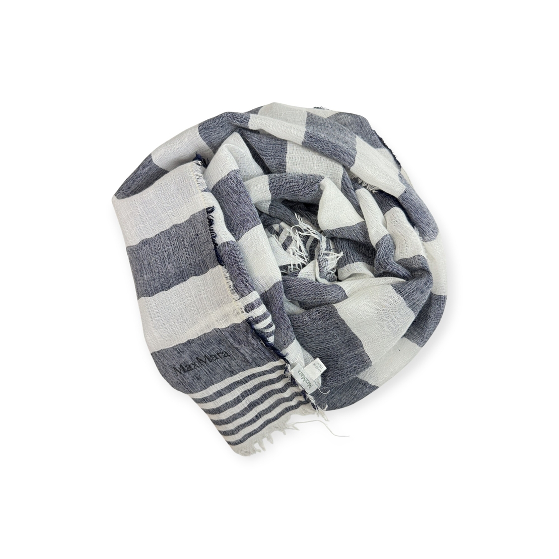 Max Mara ленен шал на райе 61x182