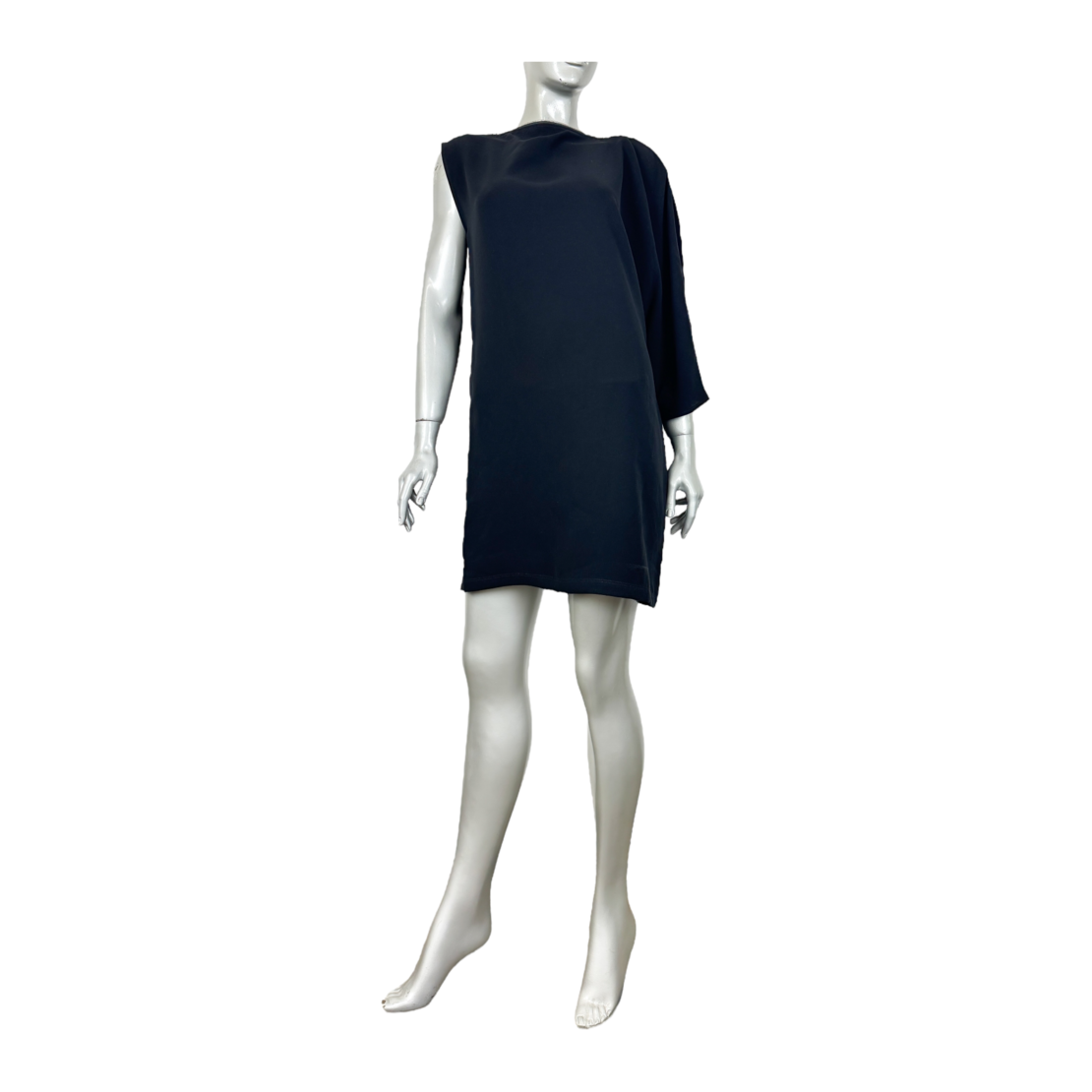 Alexander McQueen Black Zip Boat Neck Midi Dress (IT40/M)