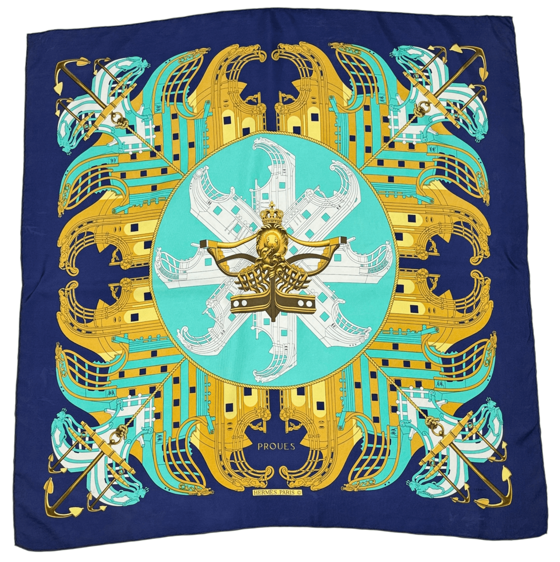 Vintage Hermès Proues Silk Scarf 87x87