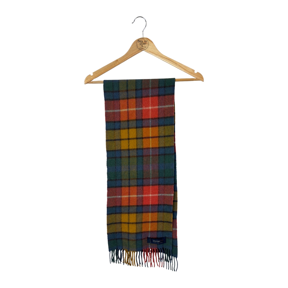 Johnstons of Elgin Lambswool Fringed Plaid Scarf